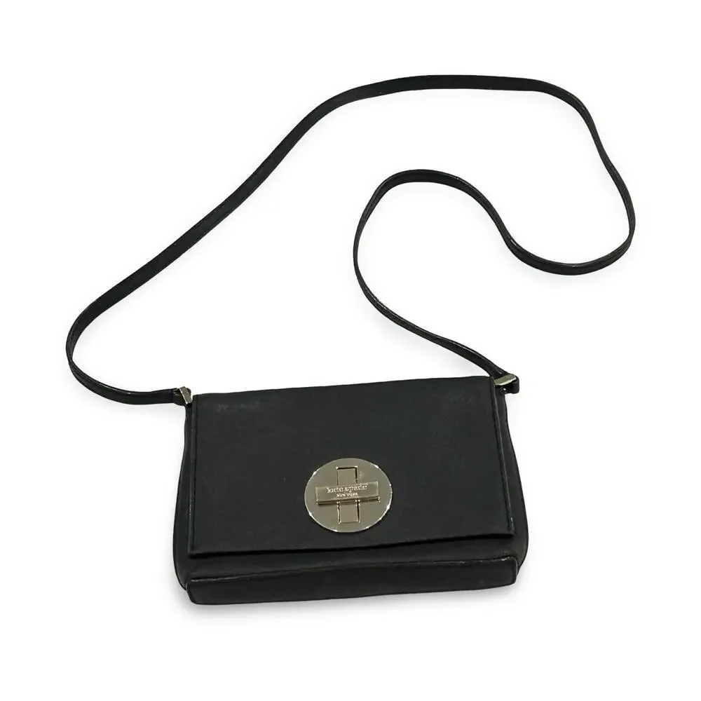 Kate Spade Sally Newbury Crossbody Shoulder Bag Black Saffiano Leather Small